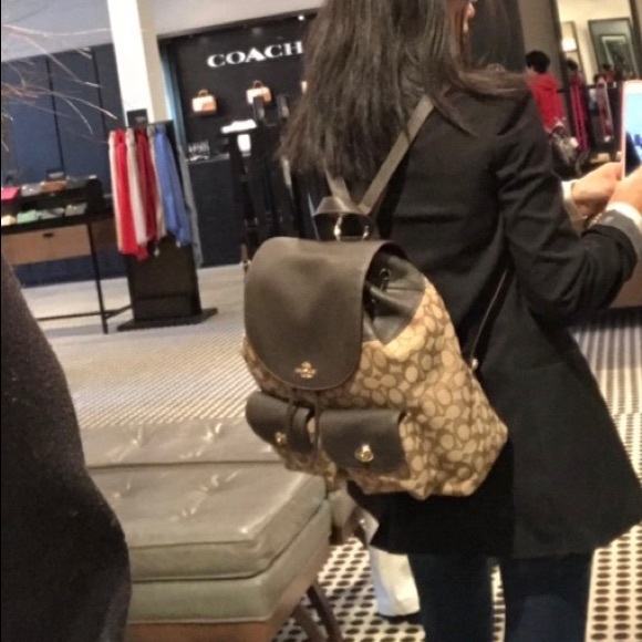 NWT Authentic Coach Double Pocket Sign Backpack - Picture 5 of 8